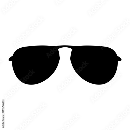Silhouette of stylish aviator sunglasses, providing sun protection and a cool look