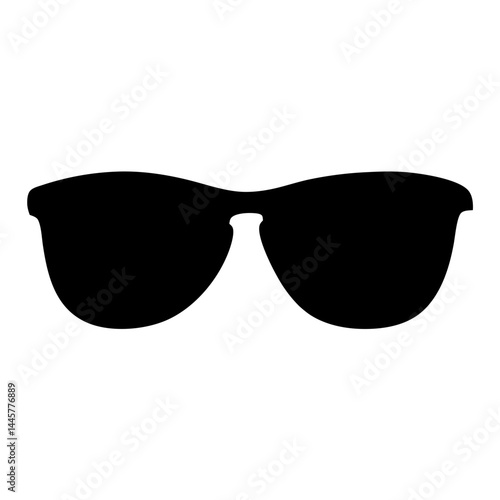 Black silhouette of classic sunglasses protecting from bright light and sunshine