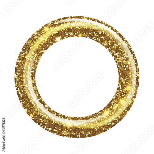 Golden glitter circle frame, luxury background