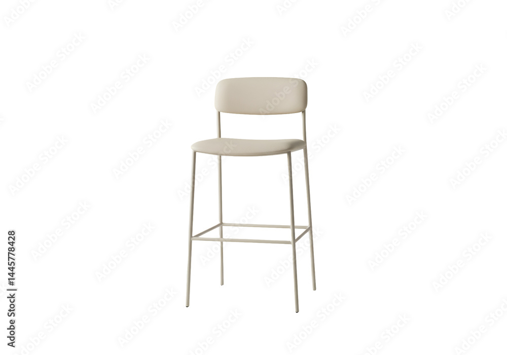 Isolated Cream Colored Bar Stool With Black Transparent Background Isolated Cream Colored Bar Stool With Black Transparent Background