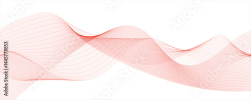 Abstract light red line wave vector background. Wave geometric Technology, data science frequency gradient lines . Futuristic energy sound waves technology curve flow wave 
