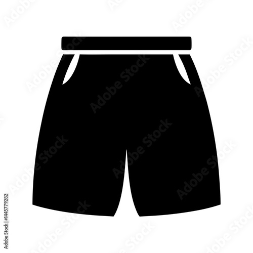 A simple black and white illustration of comfortable athletic shorts