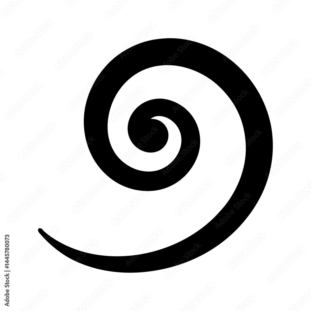 Elegant Minimalist Black and White Illustration of a Spiraling Coil Pattern Elegant Minimalist Black and White Illustration of a Spiraling Coil Pattern