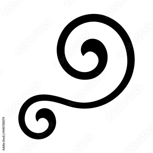 Elegant flowing black spiral design on a stark white background creates harmony