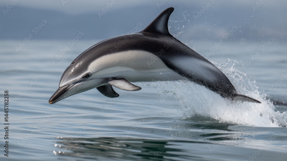 Fototapeta premium Leaping Dolphin: Splendor of Marine Wildlife