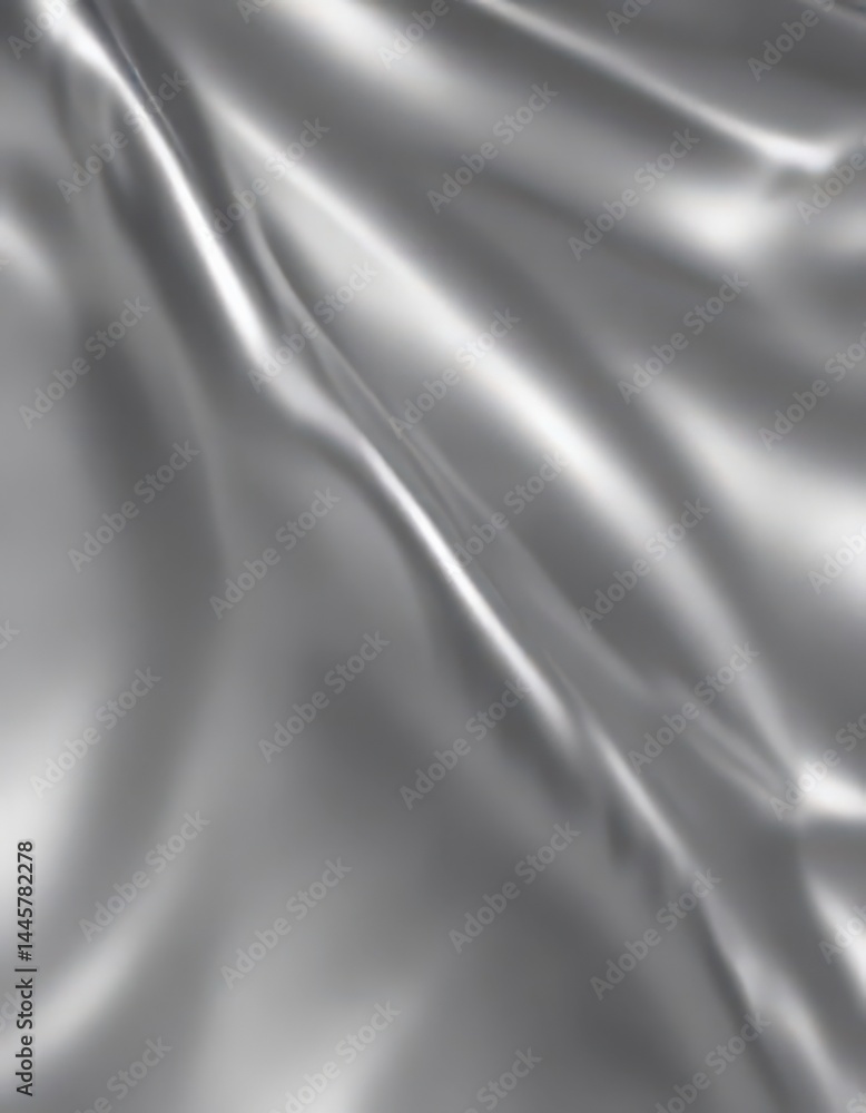 Fototapeta premium Smooth silver foil, polished metallic sheen, elegant backdrop, shiny, shimmer, metallic