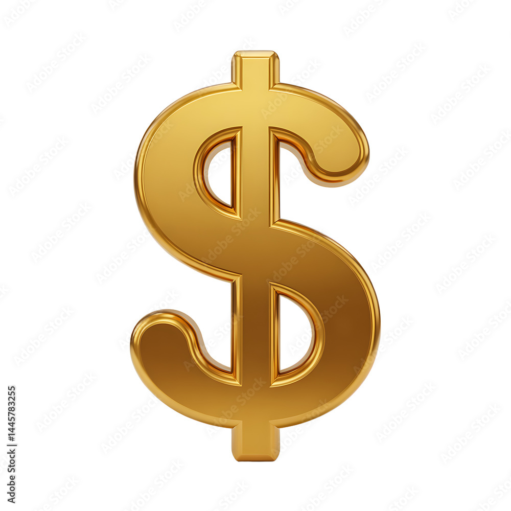 Golden dollar sign, finance, wealth, success Golden dollar sign, finance, wealth, success