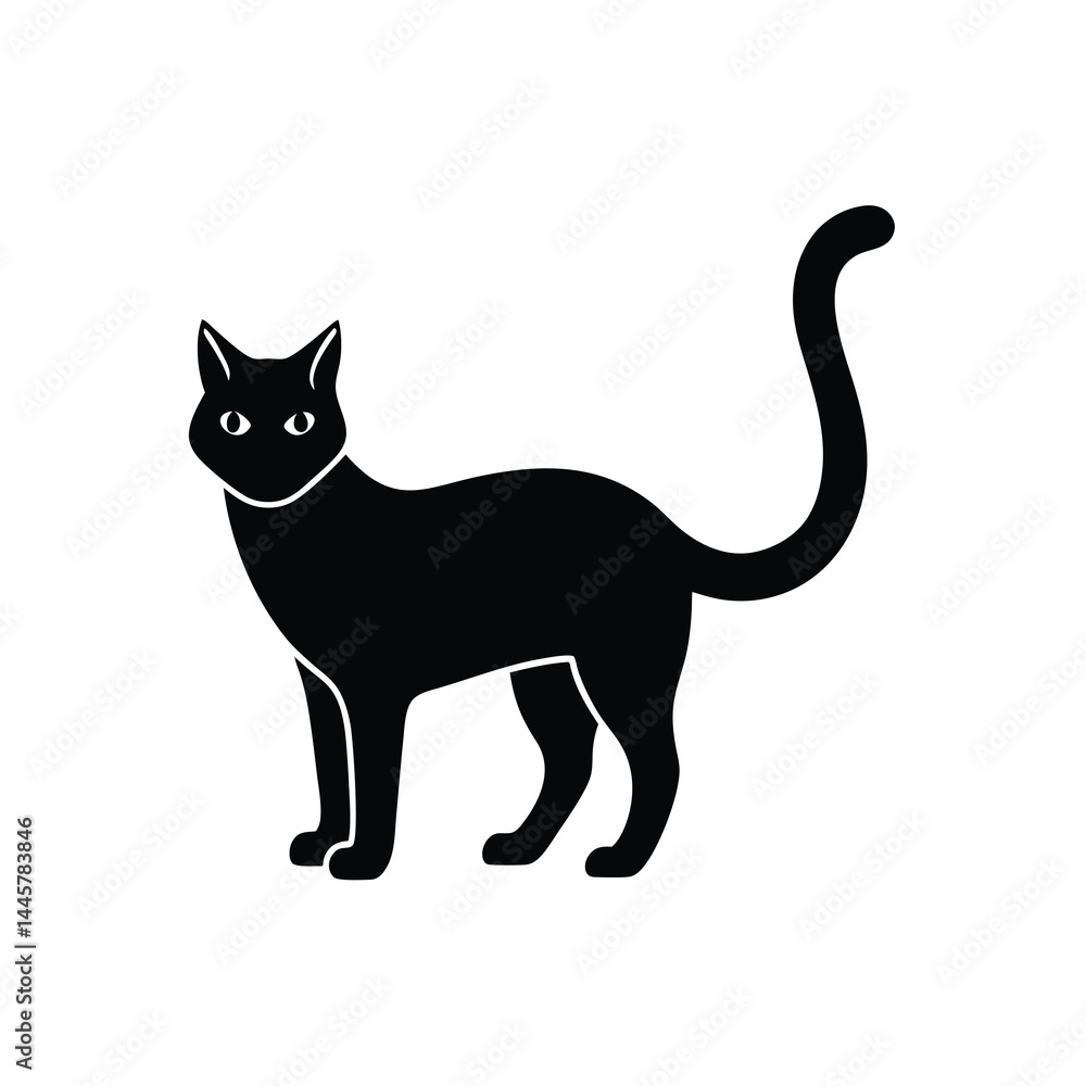 Classic Standing Cat Vector Icon Classic Standing Cat Vector Icon