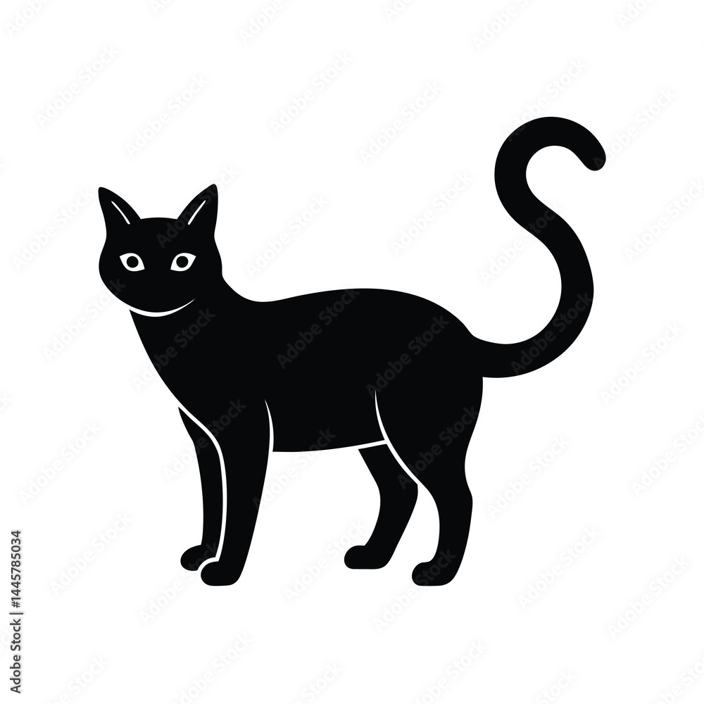 Simple Vector of Standing Cat Simple Vector of Standing Cat
