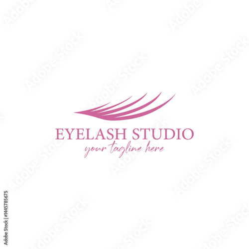 eyelash logo design for eyelash studio with creative illustration