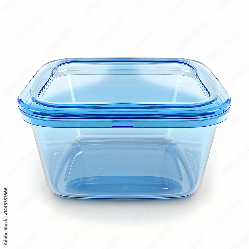 Transparent Plastic Storage Container with Blue Lid for Organizing Transparent Plastic Storage Container with Blue Lid for Organizing