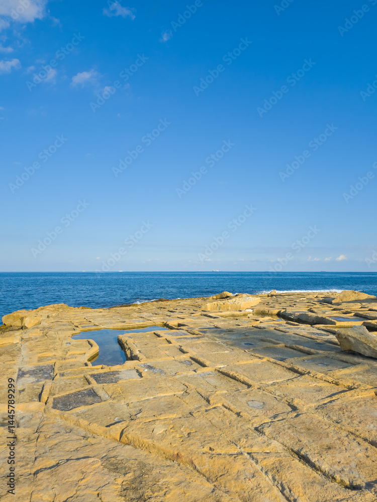 Traditional salt pans on the island of Malta.