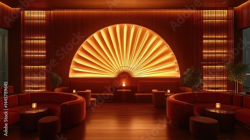 Warm, stylish bar lounge with rich accents