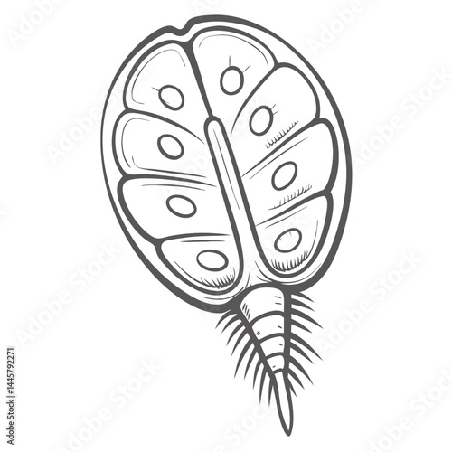 Plankton Illustration, Detailed Line Art Drawing