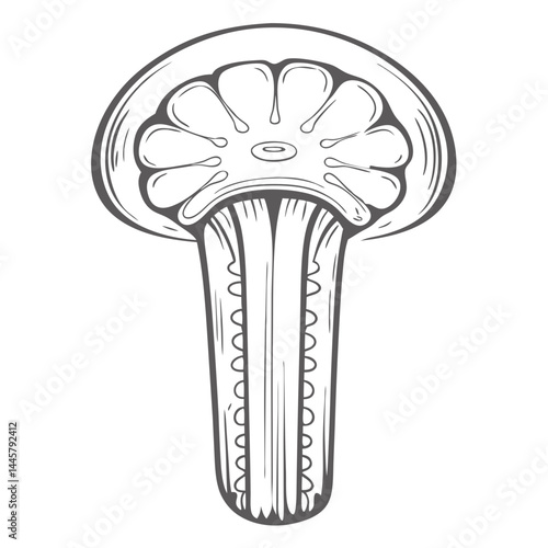 Salp Planktonic Tunicate Illustration, Marine Life