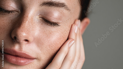 Womans face close up portrait