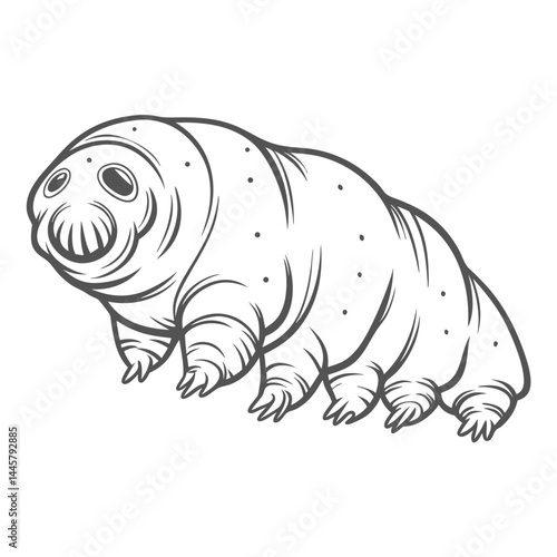 Tardigrade Illustration - Water Bear Microscopic Animal