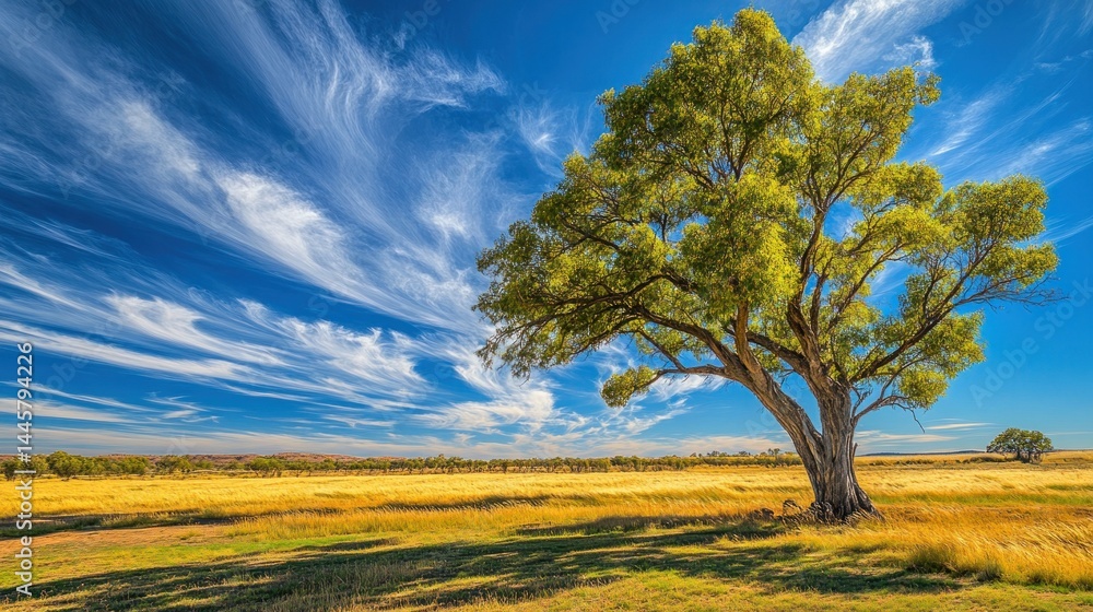 Fototapeta premium Sunny Plainscape with Majestic Tree