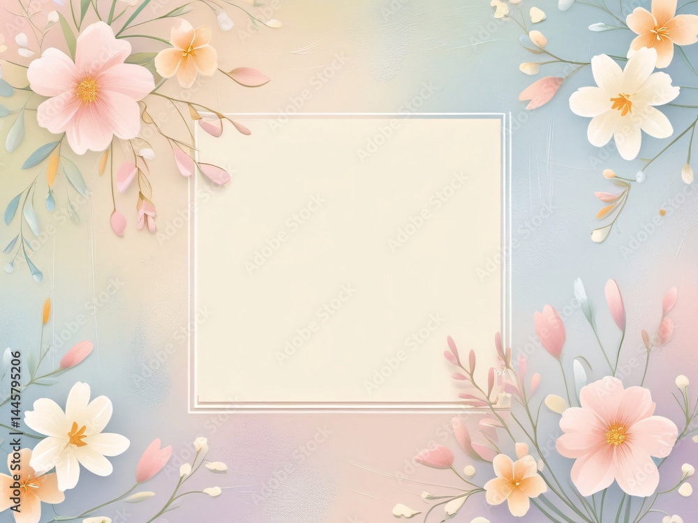 Naklejka premium Beautiful Greeting Card With Flowers