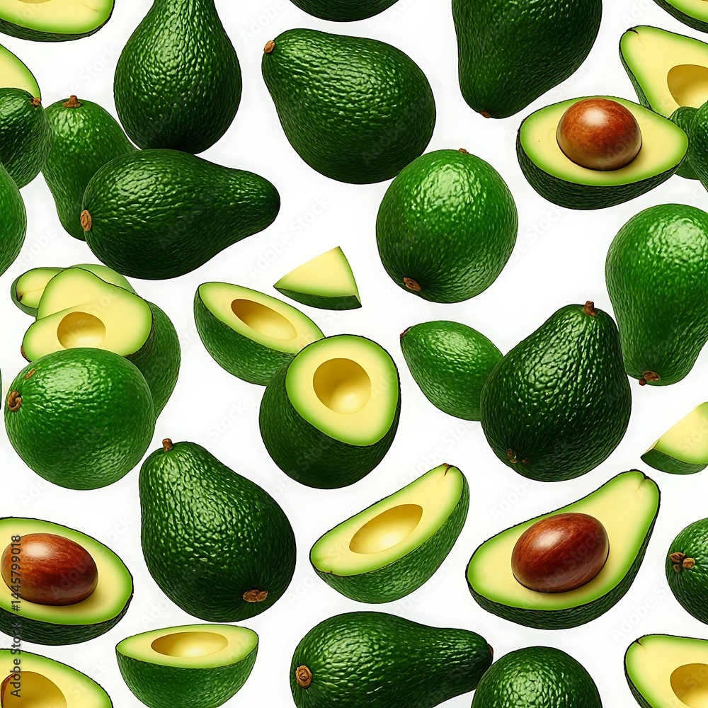 Fresh Avocados: Sliced, Halved, and Whole
