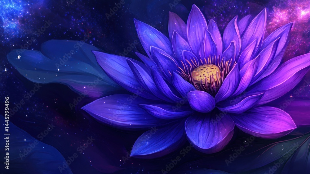 Obraz premium Cosmic Purple Lotus in Space