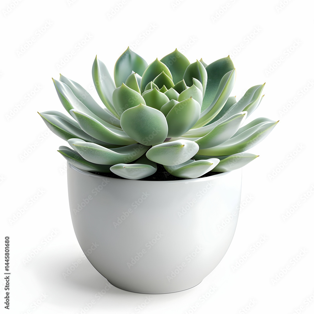 A Close-Up of a Green Succulent Plant in a White Pot A Close-Up of a Green Succulent Plant in a White Pot