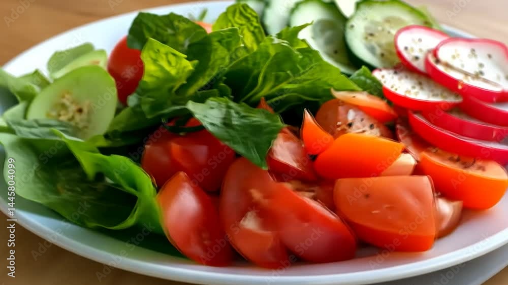 Fresh salad plate with vibrant greens Fresh salad plate with vibrant greens