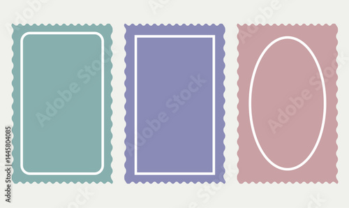 Stamped frame with white line border inside.