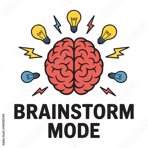 Brainstorm Mode T Shirt Design illustration