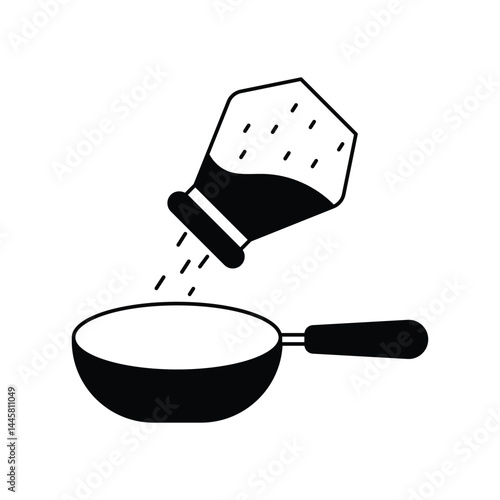 seasoning glyph outline icon with white background vector stock illustration