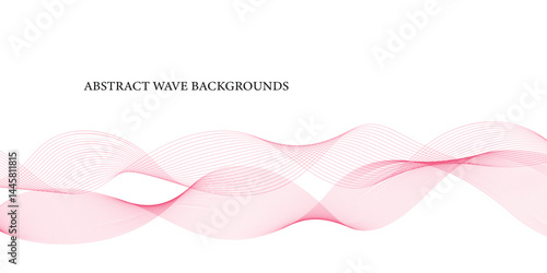 Soft Pink Abstract Waves Minimalist Flowing Curves on White Background 