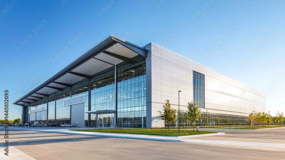 custom made wallpaper toronto digitalA contemporary building exemplifying modern architecture in R&D and logistics.