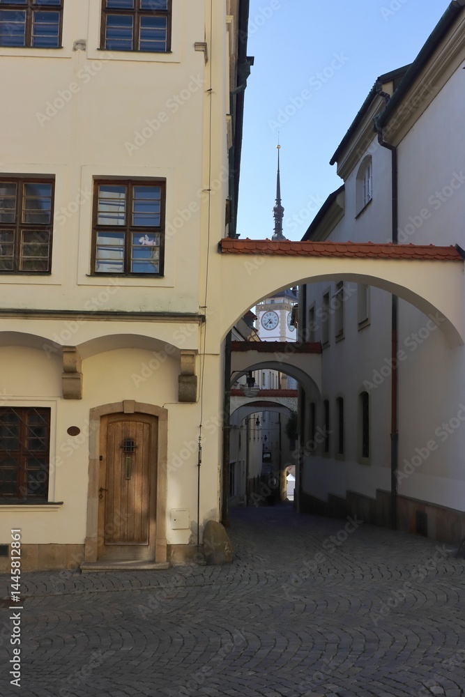 Fototapeta premium Narrow street view in old european city