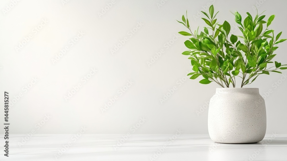 Minimalist plant in a white pot on a white surface (3) Minimalist plant in a white pot on a white surface (3)
