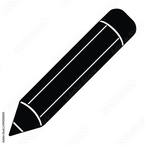 Isolated Black Vector Editor using elements pencil eraser With White Background