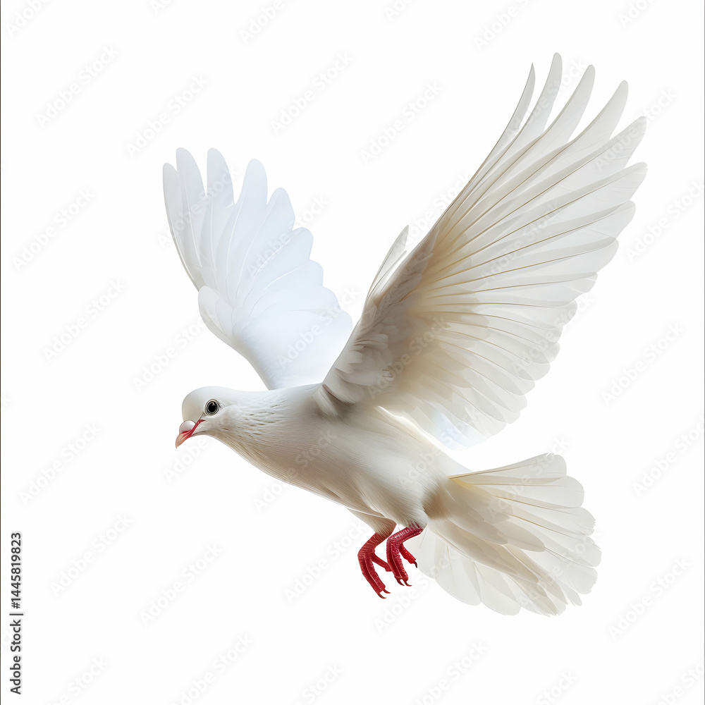 Elegant White Bird in Flight with Graceful Feathered Wings Elegant White Bird in Flight with Graceful Feathered Wings