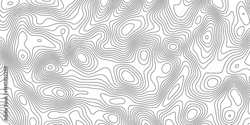 Topographic contour map. Vector cartography illustration. Modern design with White topographic wavy pattern design. Contours trails, image grid geographic relief topographic Cartography Background