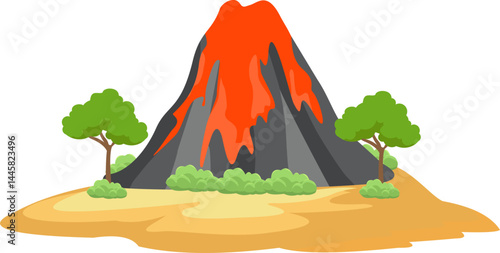 Illustration of volcanic eruption