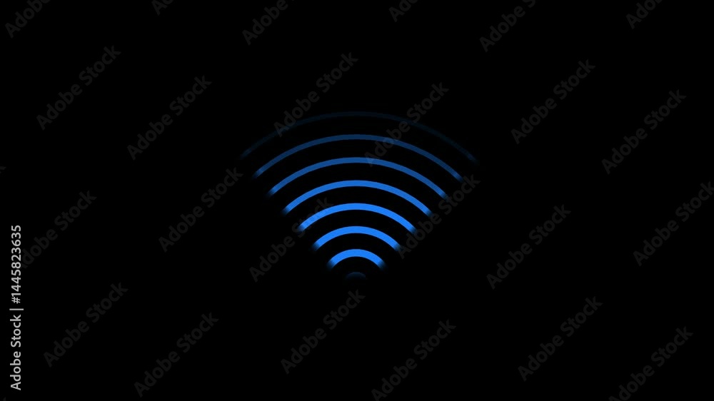 Minimalist Wi-Fi Symbol Wave Signal Animation, Frequency Wave Animation Minimalist Wi-Fi Symbol Wave Signal Animation, Frequency Wave Animation