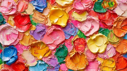 Vibrant textured paint strokes in a mix of colors