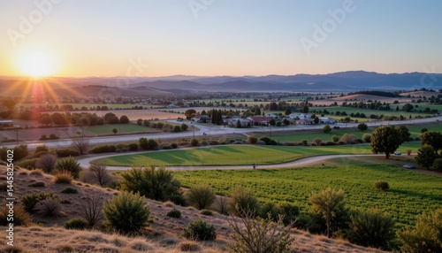 The landscape in Tracy, California is characterized by rolling hills, vast open spaces, and vibrant green fields dotted with clusters of trees