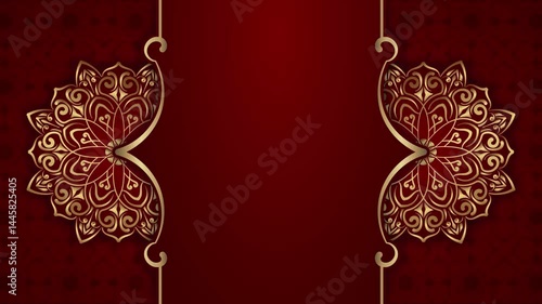 luxury background animation with golden mandala ornaments