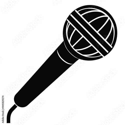 journalist element isolated field microphone on white background