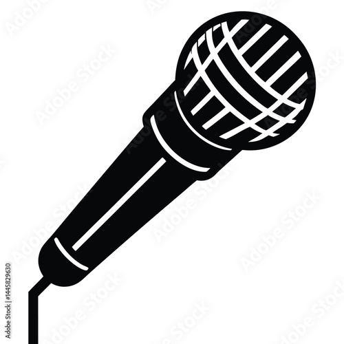 journalist element isolated field microphone on white background