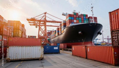 Background cargo in containers freight ships for import export business involves the careful planning and coordination of loading and unloading various goods in sealed containers to ensure the safe an