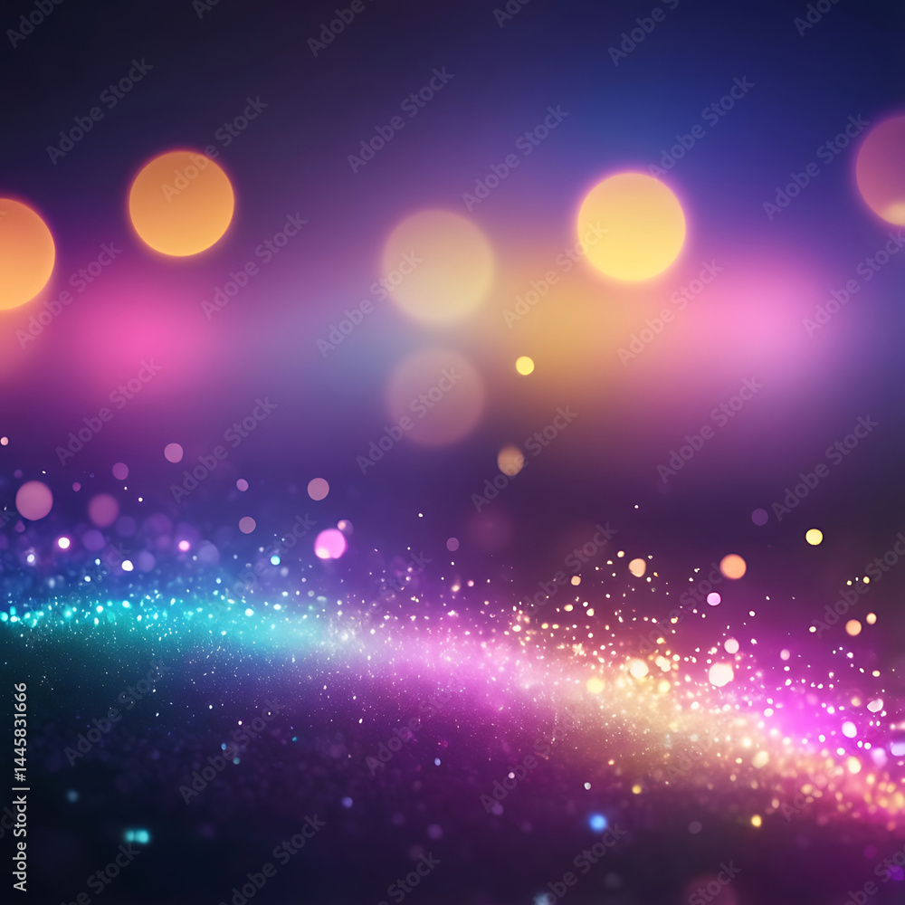 Abstract Futuristic, Glowing Fantasy bokeh glow in soft neon tones, radiant sparkles and shine, ai Abstract Futuristic, Glowing Fantasy bokeh glow in soft neon tones, radiant sparkles and shine, ai