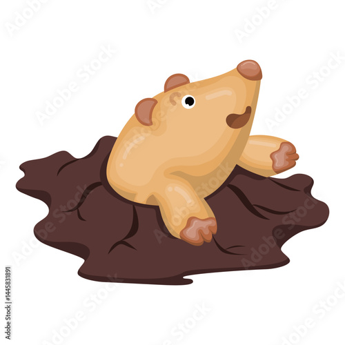 cute mole illustration