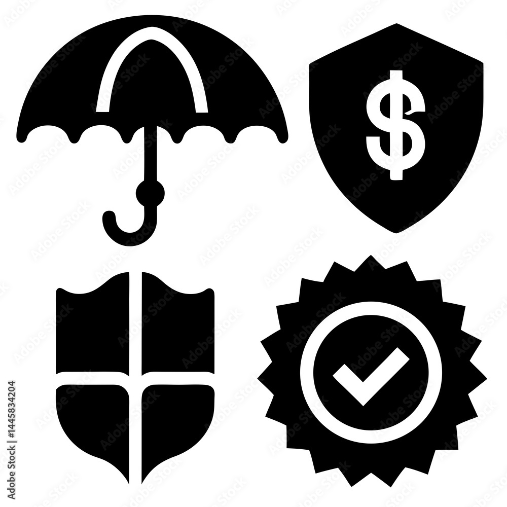 Black Icons in a Bold Vector Set Black Icons in a Bold Vector Set