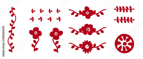 vector Ukrainian pattern. Graphic flowers