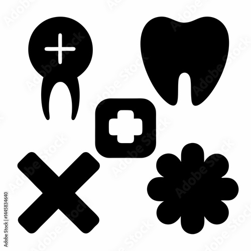 Solid Black Medical Icons Collection